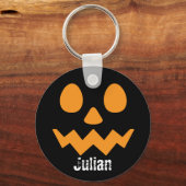 Eenvoudige Halloween Dag Jack-o-Lantern Pompoennaa Sleutelhanger (Achterkant)