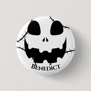 Eenvoudige Halloween jack-o-lantaarn pompoen gezic Ronde Button 3,2 Cm