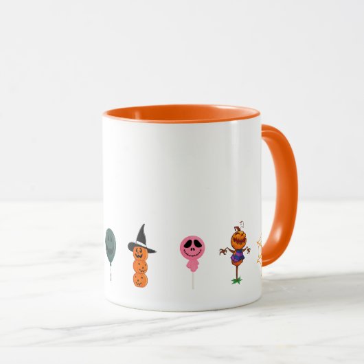 Eenvoudige Halloween Pompoen gezicht spook enge pa Mok (Voorkant rechts)