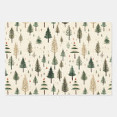 Eenvoudige hand getrokken crème dennenboom inpakpapier vel (Voorkant 2)