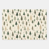 Eenvoudige hand getrokken crème dennenboom inpakpapier vel (Voorkant)