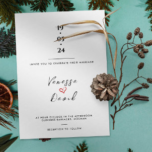 Eenvoudige hand getrokken hart de bruiloft van uit kaart