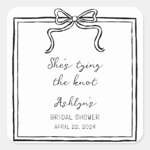 Eenvoudige Hand Getrokken Schoenen Het binden van Vierkante Sticker