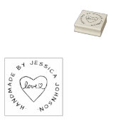 Eenvoudige handgemaakte met liefde hart aangepaste 	rubberstempel (Gestempeld)