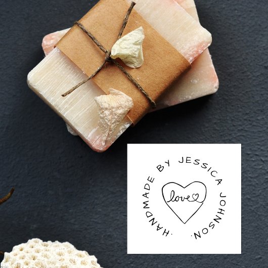 Eenvoudige handgemaakte met liefde hart aangepaste 	rubberstempel
