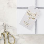 Eenvoudige handgeschreven bruiloft dank u gunst cadeaulabel