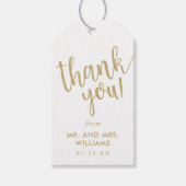 Eenvoudige handgeschreven bruiloft dank u gunst cadeaulabel (Voorkant)