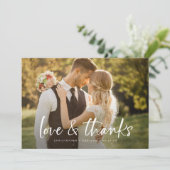 Eenvoudige Handgeschreven Liefde Bedankt Fotobruil (Staand voorkant)