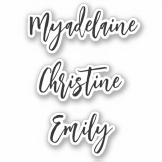 Eenvoudige handgeschreven naamstickers sticker