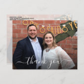 Eenvoudige handgeschreven script foto bedankt briefkaart (Voorkant / Achterkant)