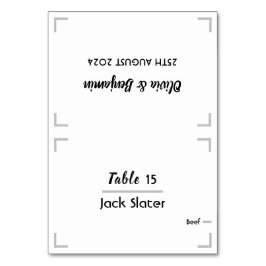 Eenvoudige Handgeschreven Script Trouwtafel Kaart