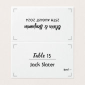 Eenvoudige Handgeschreven Script Trouwtafel Kaart (Buitenkant ongevouwen)