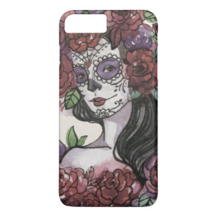Eenvoudige handgetekende Dia de los Muertos Tele iPhone 8 Plus / 7 Plus Hoesje