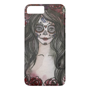 Eenvoudige handgetekende Dia de los Muertos Tele iPhone 8 Plus / 7 Plus Hoesje