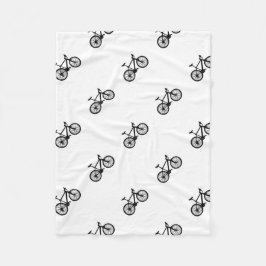 Eenvoudige handgetekende doedelen van fietsen fleece deken