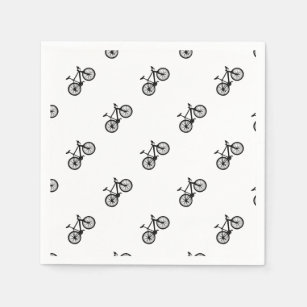Eenvoudige handgetekende doedelen van fietsen servetten