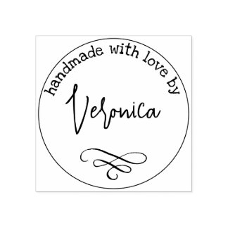 Eenvoudige handheld met liefde voor voornaam, aang rubberstempel