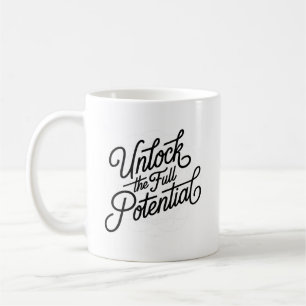 Eenvoudige handlettering ontgrendel het volledige koffiemok