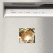 Eenvoudige handschrift bruiloft foto magneet (Insitu (Vaatwasser))