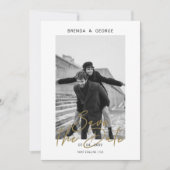 Eenvoudige handtekening minimalistisch foto Opslaa Save The Date (Voorkant)