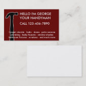 Eenvoudige handymansVisitekaartjes Visitekaartje (Voorkant / Achterkant)