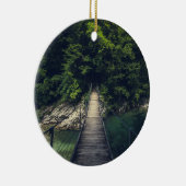 Eenvoudige hangbrug over de Idrijca, handschoen Keramisch Ornament (Rechts)