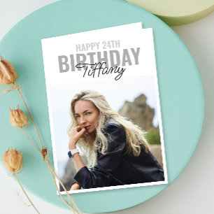 Eenvoudige Happy Birthday Jubileum Foto Kaart