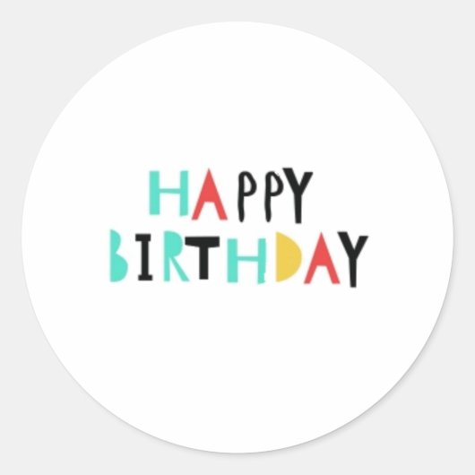 Eenvoudige Happy Birthday stickers (Voorkant)