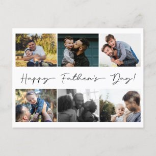 Eenvoudige Happy Fathers Dag 6 Foto Collage Feestdagenkaart