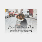 Eenvoudige Happy Moederdag aangepaste bericht foto Fleece Deken (Voorkant (Horizontaal))