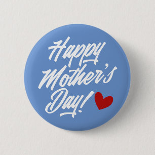 Eenvoudige Happy Moederdag kalligrafie  Button