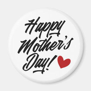 Eenvoudige Happy Moederdag kalligrafie Magneet