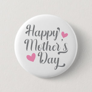 Eenvoudige Happy Moederdag kalligrafie Pin-Butto Ronde Button 5,7 Cm