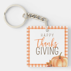Eenvoudige Happy Thanksgiving   Herfst Herfstgebla Sleutelhanger