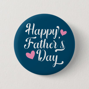 Eenvoudige Happy Vaderdag kalligrafie   Pin-Button Ronde Button 5,7 Cm