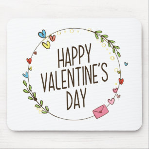 Eenvoudige Happy Valentijnsdag, weesdag   Mousepad Muismat