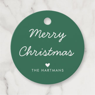 Eenvoudige Hart Aangepaste Kleur Kerstcadeautags Bedankjes Labels