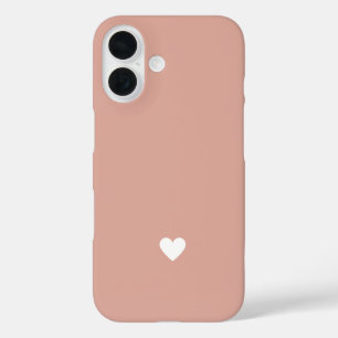 Eenvoudige Hart Blush Roze Moderne Liefde Valentij iPhone 16 Hoesje
