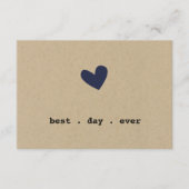 Eenvoudige hart bruiloft details kaart (Voorkant)