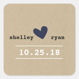 Eenvoudige hart bruiloft stickers