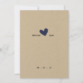 Eenvoudige hart bruiloft uitnodiging (Voorkant)