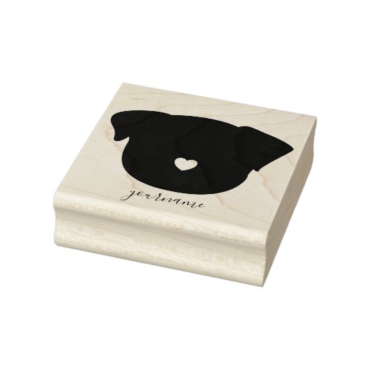 Eenvoudige Hart Pug Rubberstempel (Stempel)
