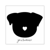 Eenvoudige Hart Pug Rubberstempel (Afrduk)