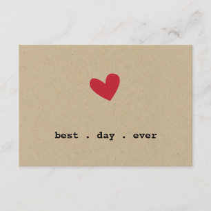 Eenvoudige Hart Trouw RSVP Informatiekaartje