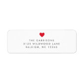 Eenvoudige Hart Valentijnsdag Retour Adres Etiket (Voorkant)