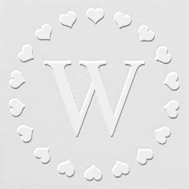 Eenvoudige harten Rond Lijst Enig Initiaal Monogra