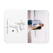 Eenvoudige heart Weddenfoto van modern script Hart Magneet (Horizontaal)