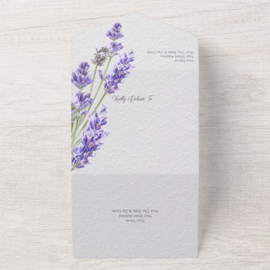 Eenvoudige Heather Springs All In One Uitnodiging (Buitenkant)