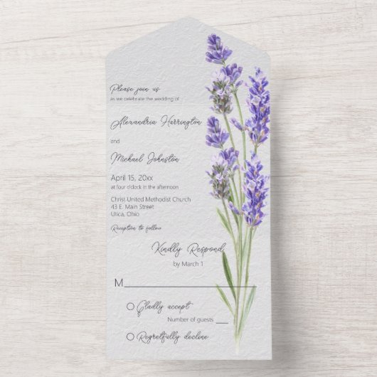 Eenvoudige Heather Springs All In One Uitnodiging (Binnen)