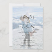 Eenvoudige hedendaagse foto moderne bruiloft kaart (Voorkant)